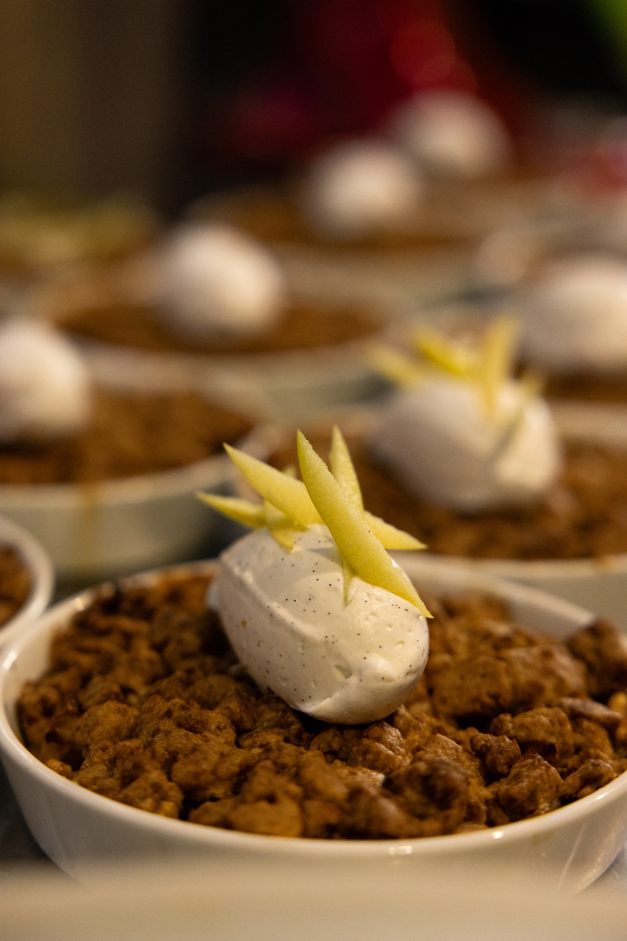 Crumble signature avec glace vanille